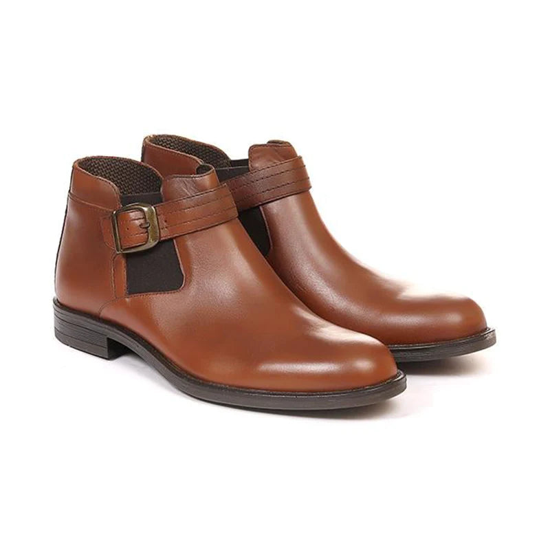 M-MV-0250031-LEATHER BUCKLED CHELSEA BOOTS