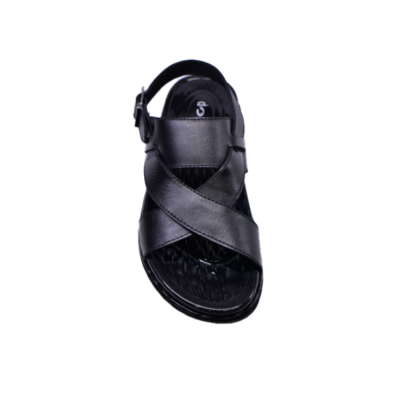 2602 Men’s Black Leather Sandal