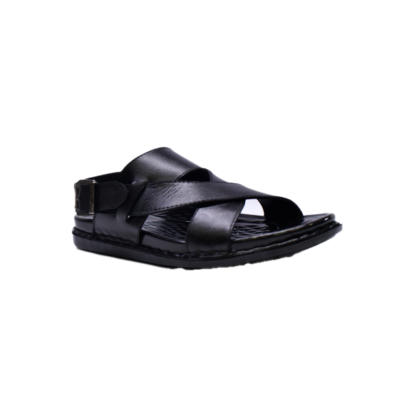 2602 Men’s Black Leather Sandal