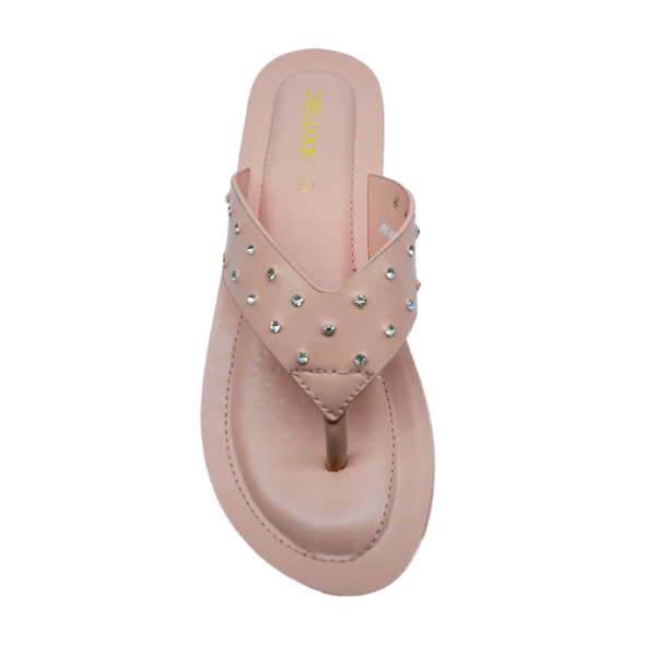 PU-MD-540-Women’s Studded Flat Slipper – Stylish Casual Flip Flop