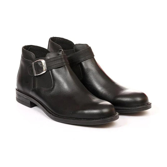 M-MV-0250031-LEATHER BUCKLED CHELSEA BOOTS