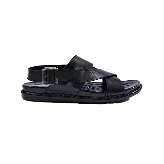2602 Men’s Black Leather Sandal