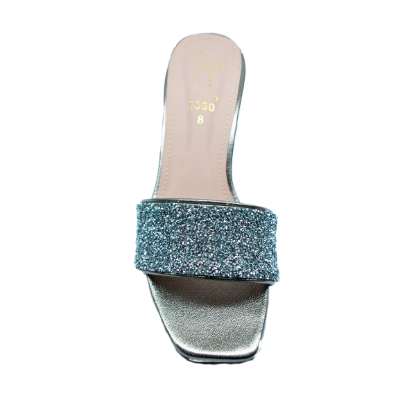 5630-Premium Women Glitter Rhinestone Block Heel