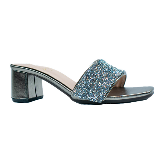 5630-Premium Women Glitter Rhinestone Block Heel