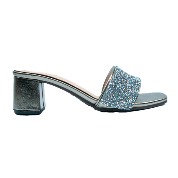 5630-Premium Women Glitter Rhinestone Block Heel