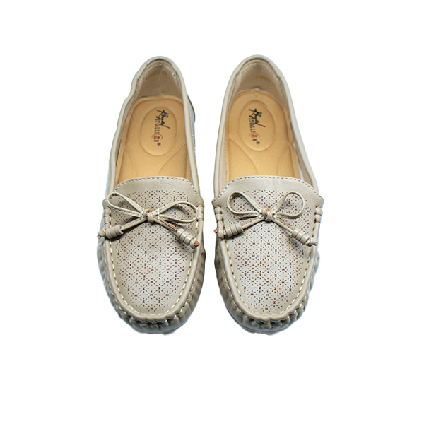 AJK-838-Women’s Comfort Moccasin Shoes with Stylish Bow