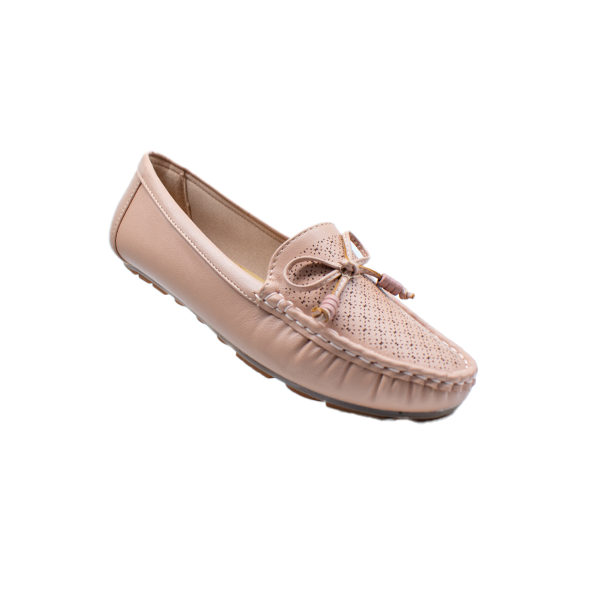 AJK-838-Women’s Comfort Moccasin Shoes with Stylish Bow