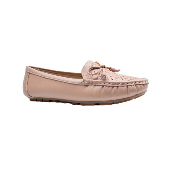 AJK-838-Women’s Comfort Moccasin Shoes with Stylish Bow