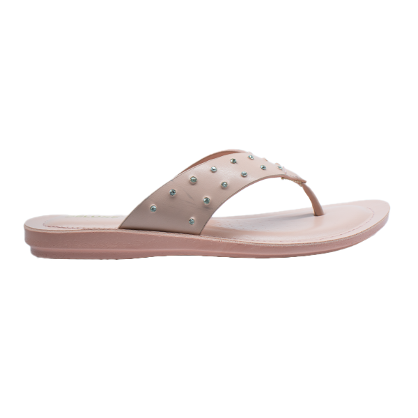 PU-MD-540-Women’s Studded Flat Slipper – Stylish Casual Flip Flop