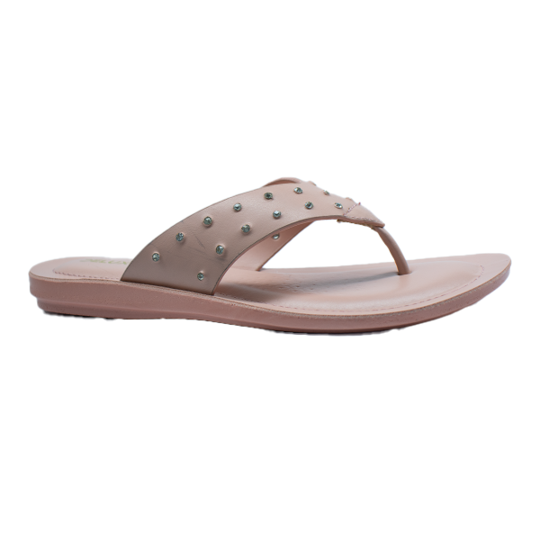 PU-MD-540-Women’s Studded Flat Slipper – Stylish Casual Flip Flop