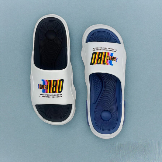 R-202 Men's Slides with 'Speed 180' design, featuring cushioned soles for comfort and durability